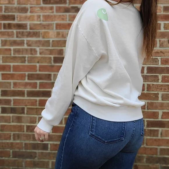 Vintage crewneck with mint green carhartt logo - Picture 3 of 4